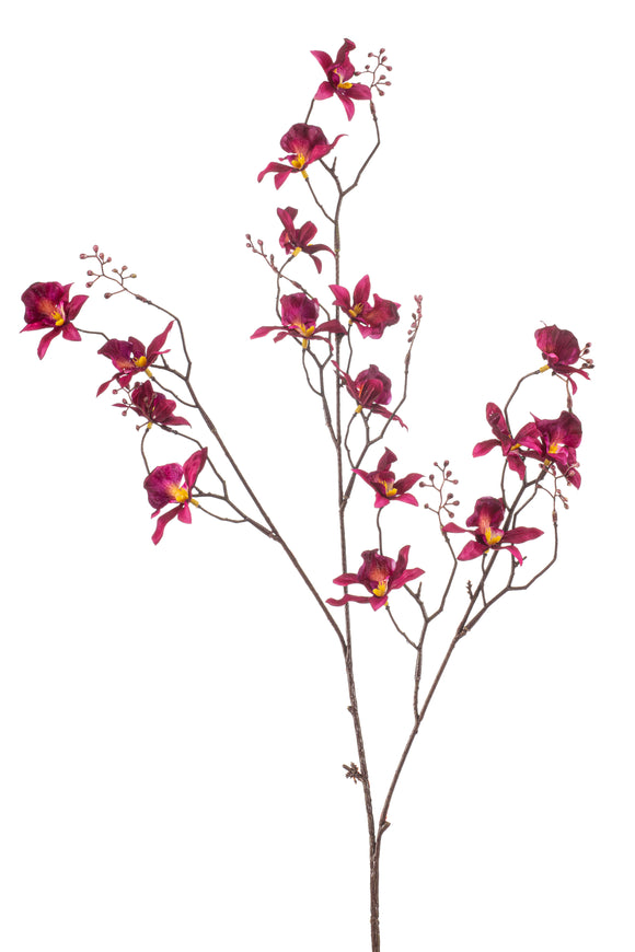 Orquídea artificial - 1 rama - rojo fucsia
