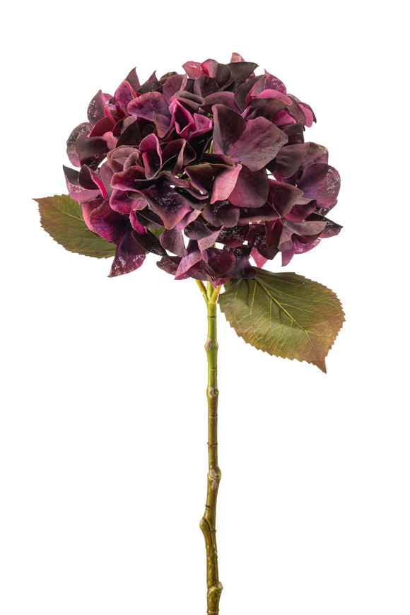 Hortensia artificial - 1 cabeza - Burdeos