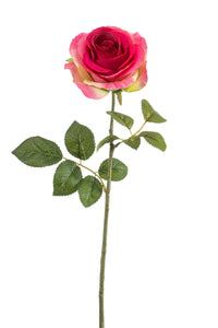 Rosa artificial - 1 tallo - rojo fucsia