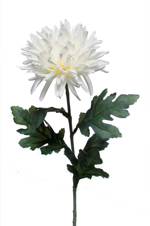 Chrysanthème artificiel - 1 tige - Blanc