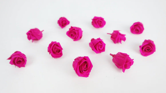 Roses stabilisées Kiara 2 cm - 12 têtes - Hot pink